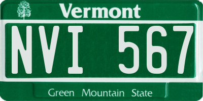 VT license plate NVI567