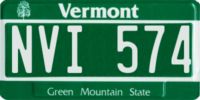 VT license plate NVI574