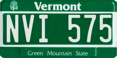 VT license plate NVI575