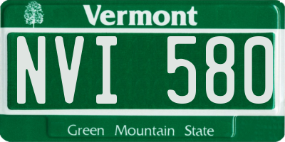 VT license plate NVI580