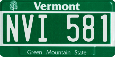 VT license plate NVI581