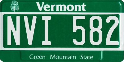 VT license plate NVI582