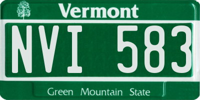 VT license plate NVI583