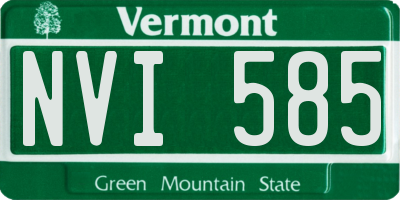 VT license plate NVI585