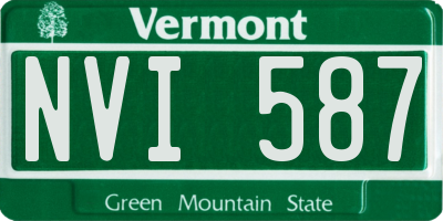VT license plate NVI587