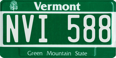 VT license plate NVI588