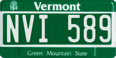 VT license plate NVI589