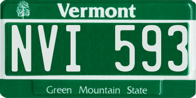 VT license plate NVI593