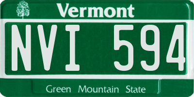 VT license plate NVI594