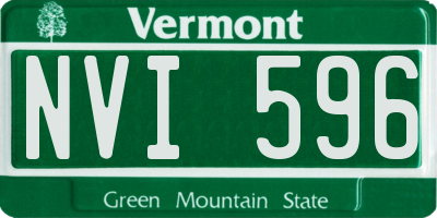 VT license plate NVI596