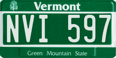 VT license plate NVI597