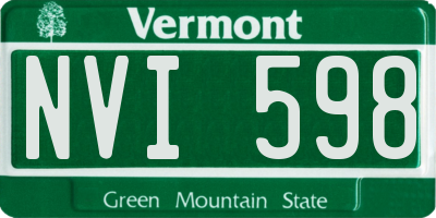 VT license plate NVI598