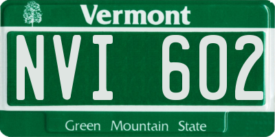 VT license plate NVI602
