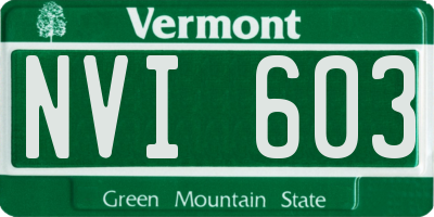 VT license plate NVI603