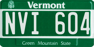 VT license plate NVI604