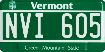 VT license plate NVI605