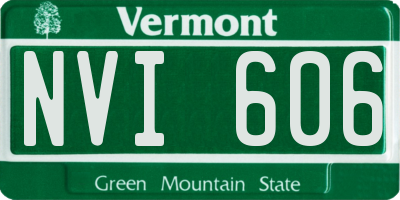 VT license plate NVI606
