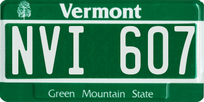 VT license plate NVI607