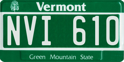 VT license plate NVI610
