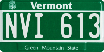 VT license plate NVI613