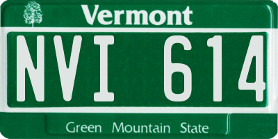 VT license plate NVI614