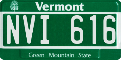 VT license plate NVI616