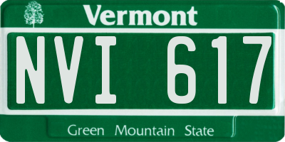 VT license plate NVI617