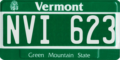 VT license plate NVI623