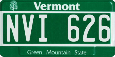 VT license plate NVI626