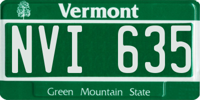 VT license plate NVI635
