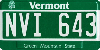 VT license plate NVI643