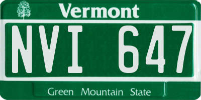 VT license plate NVI647