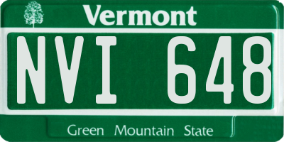 VT license plate NVI648