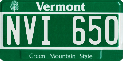 VT license plate NVI650