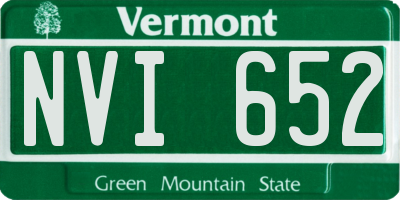 VT license plate NVI652