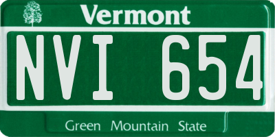 VT license plate NVI654