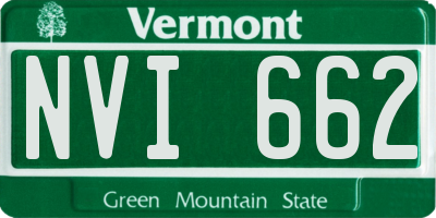 VT license plate NVI662