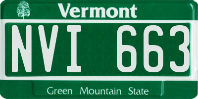 VT license plate NVI663