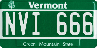 VT license plate NVI666