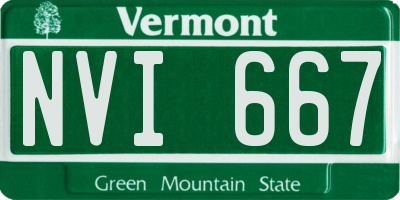 VT license plate NVI667
