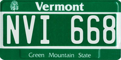 VT license plate NVI668