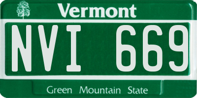 VT license plate NVI669