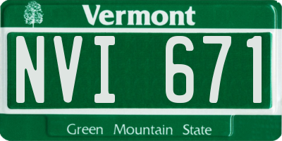 VT license plate NVI671