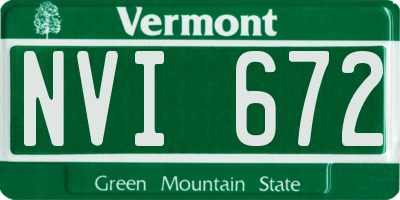 VT license plate NVI672