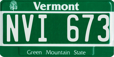 VT license plate NVI673