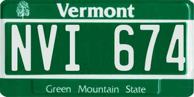 VT license plate NVI674