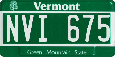 VT license plate NVI675