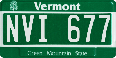 VT license plate NVI677