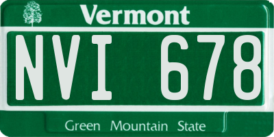 VT license plate NVI678
