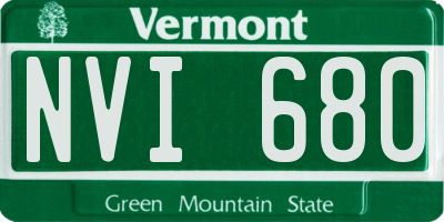 VT license plate NVI680